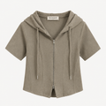 THECMKORIGINALS Short-Sleeve French Terry Zip Hoodie