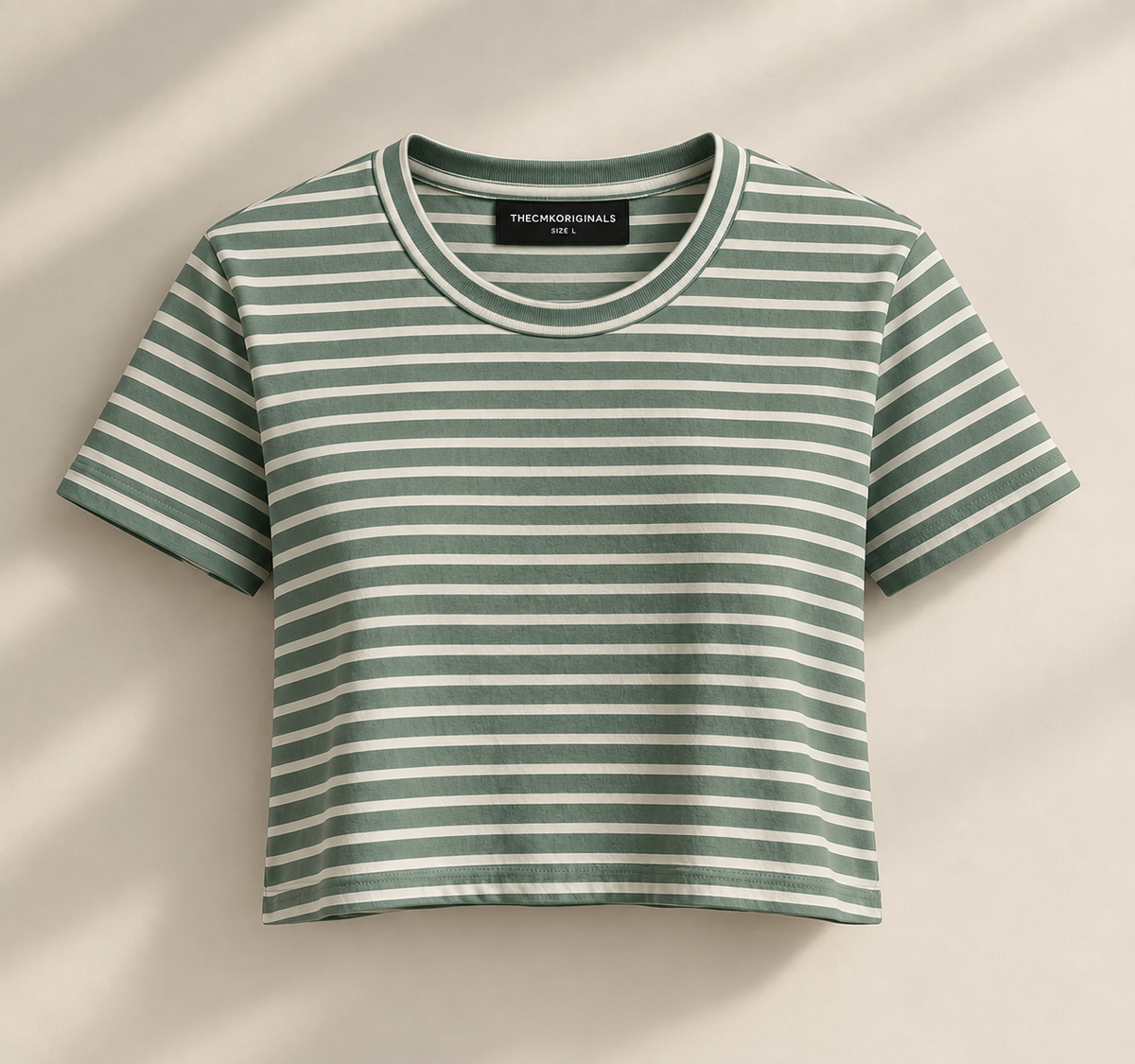 THECMKORIGINALS Lineage Crop — Premium Striped T-Shirt