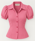 THECMKORIGINALS Silhouette Puff-Sleeve Top – Tonal Pink
