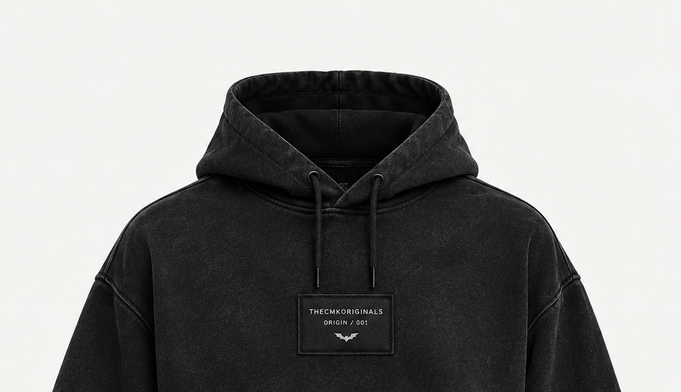THECMKORIGINALS Origin 001 Heavyweight Hoodie – Washed Black