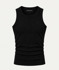 THECMKORIGINALS Vector Heavy Ribbed Tank Top – Onyx Black and white