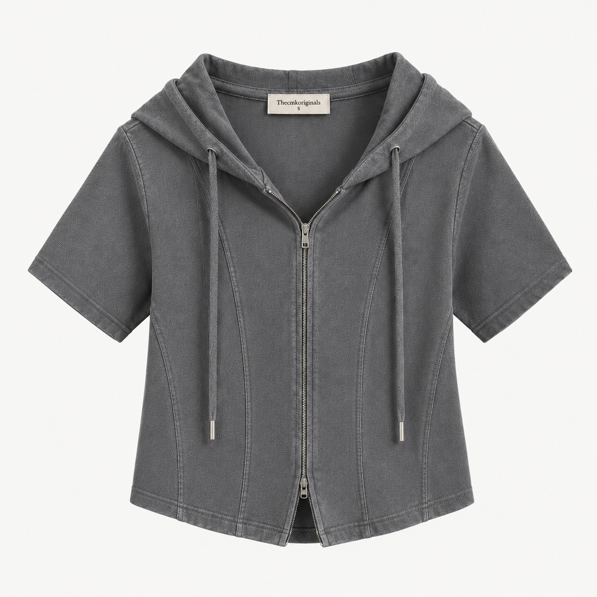 THECMKORIGINALS Short-Sleeve French Terry Zip Hoodie