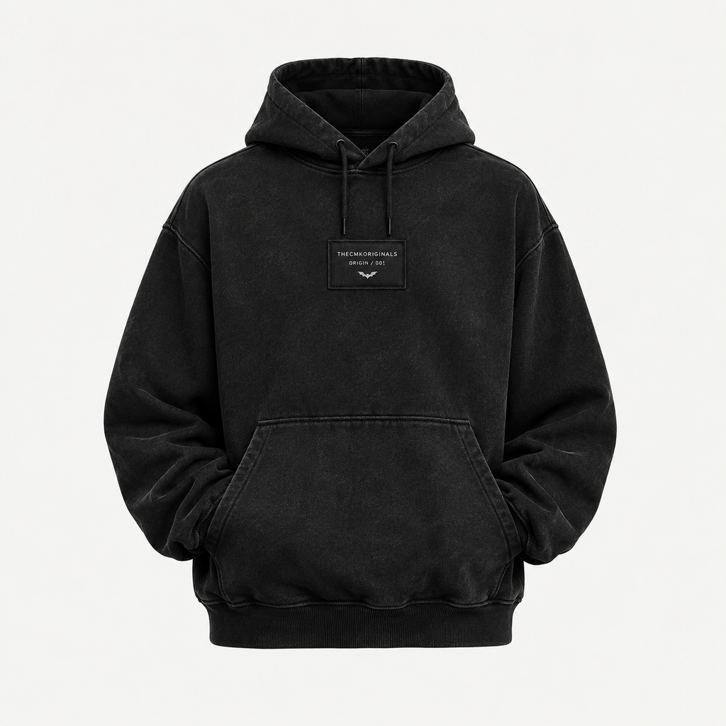 THECMKORIGINALS Origin 001 Heavyweight Hoodie – Washed Black