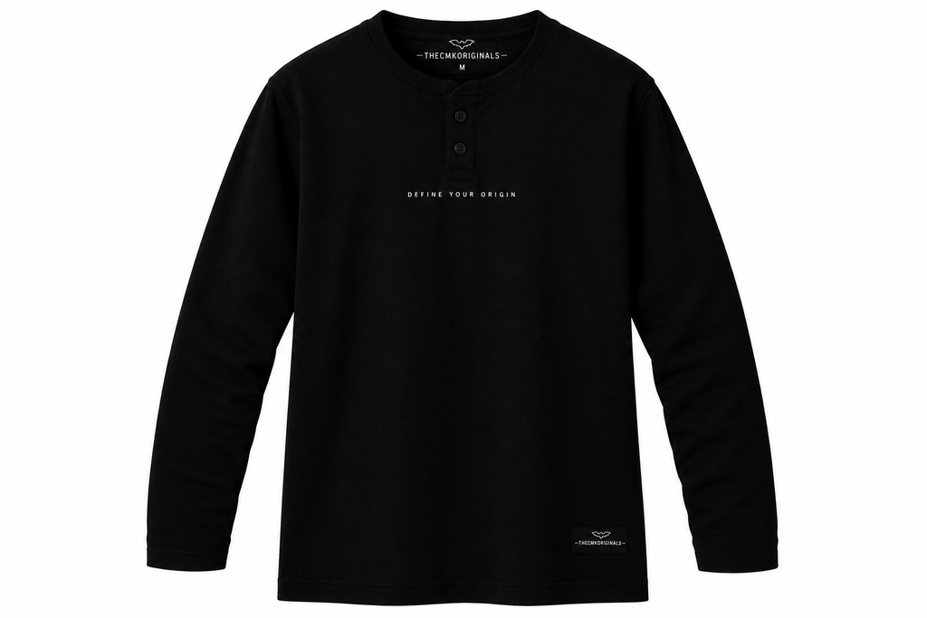 THECMKORIGINALS Lineage Long-Sleeve Henley – Black