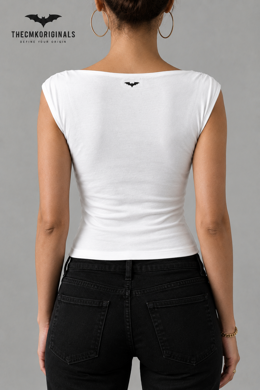 THECMKORIGINALS Aura Boat Neck Cap-Sleeve Top