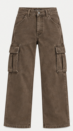 THECMKORIGINALS Vanguard Heavyweight Wide-Leg Cargo Jeans – Faded Black