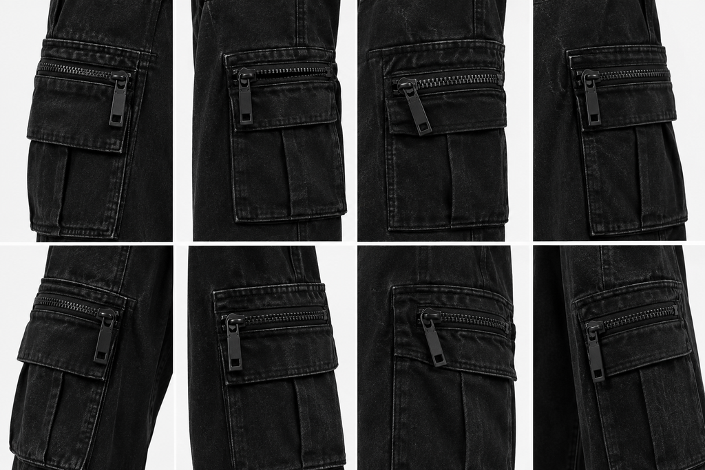 THECMKORIGINALS Vanguard Multi-Pocket Tactical Cargo Jeans – Faded Black