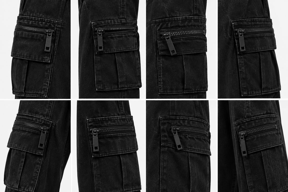 THECMKORIGINALS Vanguard Multi-Pocket Tactical Cargo Jeans – Faded Black