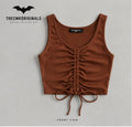 THECMKORIGINALS Catalyst Ruched Crop Tank – Rust