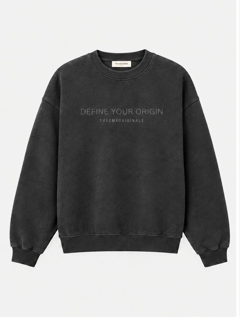 THECMKORIGINALS Origin Statement — "Define Your Origin" Heavyweight Crewneck Sweatshirt(UNISEX)