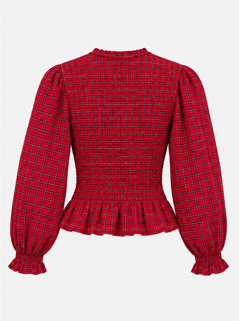 THECMKORIGINALS Crimson Structure — Smocked Peplum Top