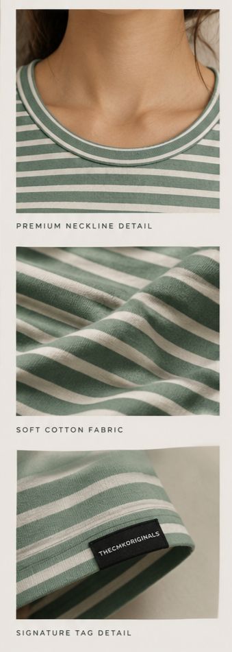 THECMKORIGINALS Lineage Crop — Premium Striped T-Shirt