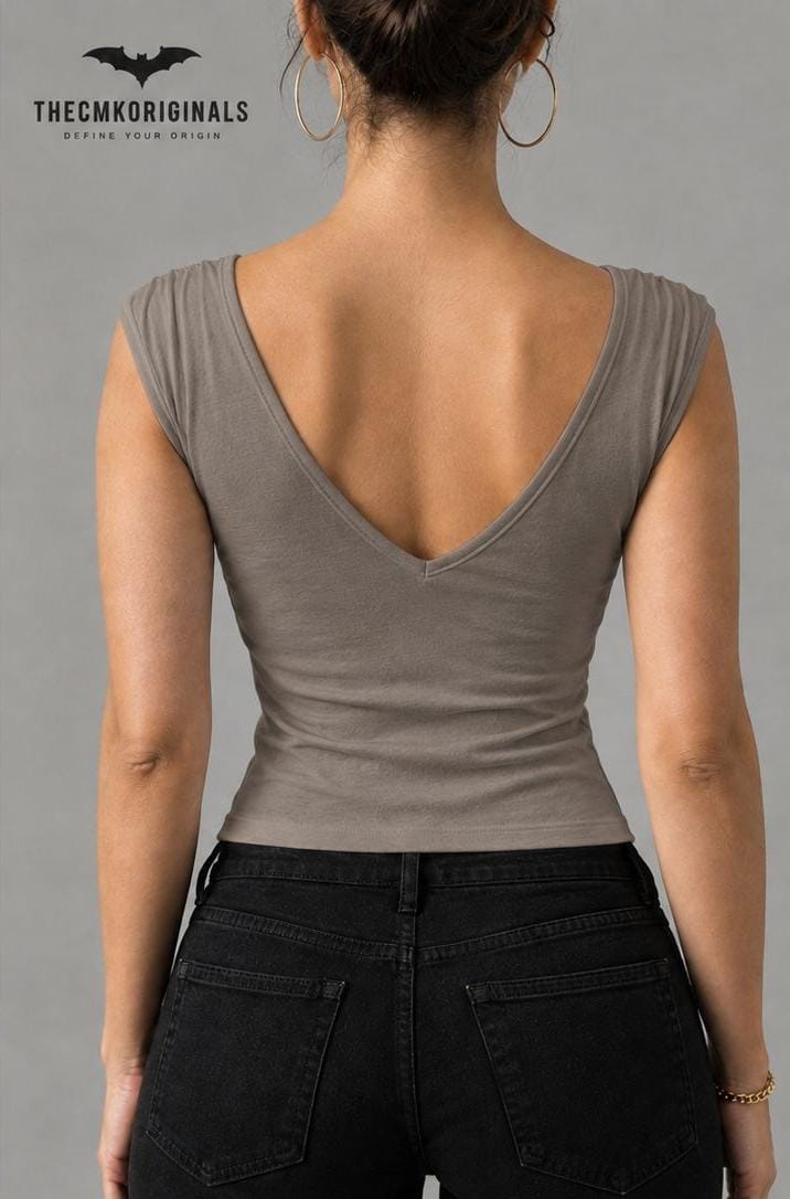 THECMKORIGINALS Aura Boat Neck Cap-Sleeve Top
